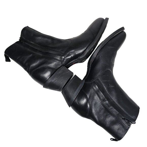 Laredo Mens Fletcher Pointed Toe Casual‎ Boots Ankle Western Black Leather 8.5 - Picture 9 of 14